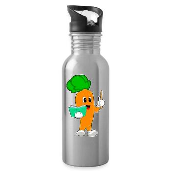 Carrot Teacher Book School - Water bottle with straw - silver - Right