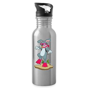 Hase Taucher Schwimmbrille Tauchen - Trinkflasche mit integriertem Trinkhalm - Lightsilver - Rechts