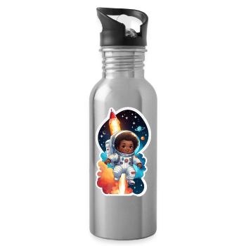 Astronaut Child Universe All - Water bottle with straw - silver - Right
