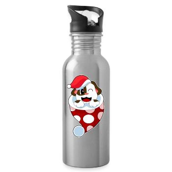 Dog Christmas Christmas Sock - Water bottle with straw - silver - Right