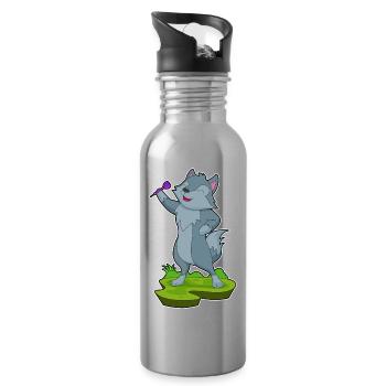 Wolf Dart Dartpfeil - Water bottle with straw - silver - Right