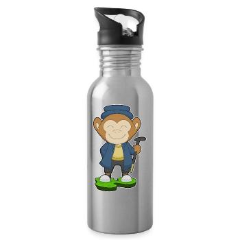 Bâton de marche Monkey Pensioner - Gourde avec paille intégrée - argent clair - Droite