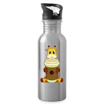 Giraffe Coffee to go Becher - Trinkflasche mit integriertem Trinkhalm - Lightsilver - Rechts