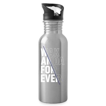 Wach Anda für immer - Trinkflasche mit integriertem Trinkhalm - Lightsilver - Rechts