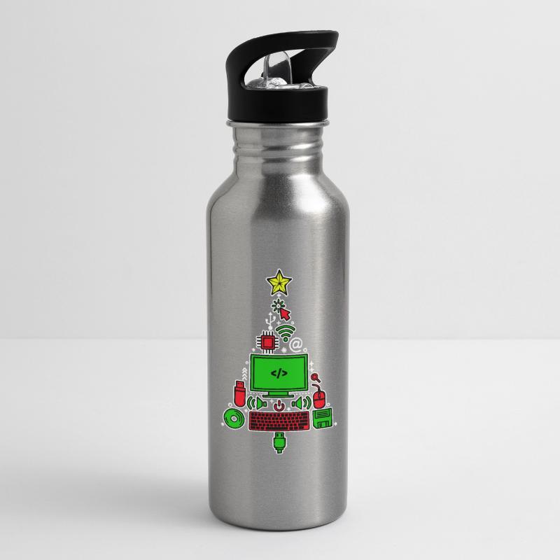 Code Debug Skripting Developer Computerfreak Trinkflasche mit integriertem Trinkhalm
