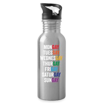 LGBT Pride Month - Mongay, Dienstag... - Trinkflasche mit integriertem Trinkhalm - Lightsilver - Rechts