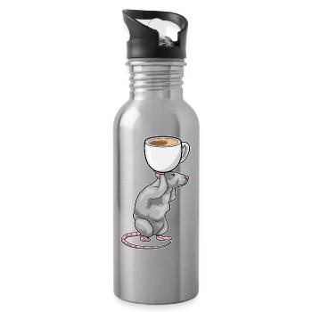 Tasse à café souris - Gourde avec paille intégrée - argent clair - Droite