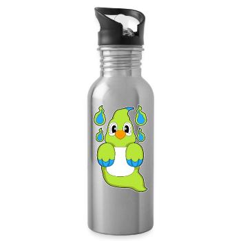 Parrot Ghost - Water bottle with straw - silver - Right