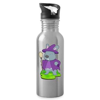Bunny Witch Broom - Water bottle with straw - silver - Right