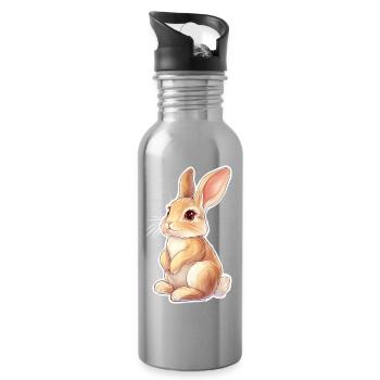 Hase - Trinkflasche mit integriertem Trinkhalm - Lightsilver - Rechts