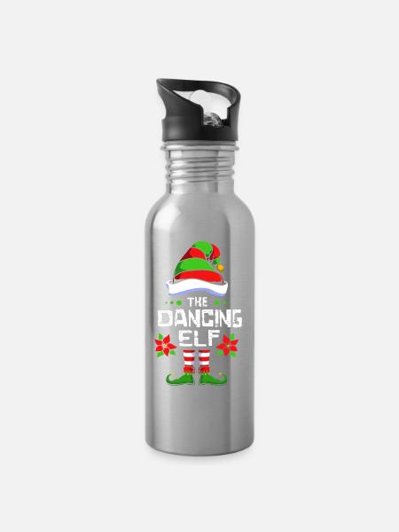 Tanzen Elfe Elf Weihnachtsgeschenk - Trinkflasche mit integriertem Trinkhalm - Lightsilver
