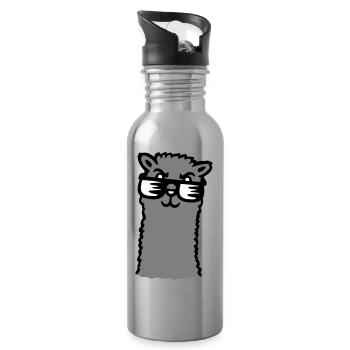 Lama Cool Sonnenbrille Alpaka Selbstgefällig Kerl - Trinkflasche mit integriertem Trinkhalm - Lightsilver - Rechts