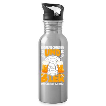 I go archery - Water bottle with straw - silver - Right