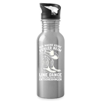 Line Dancing Cowboy Line Dancer Line Dance - Trinkflasche mit integriertem Trinkhalm - Lightsilver - Rechts