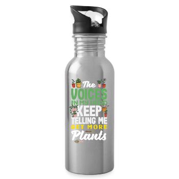 Garden & Plant Lovers Gifts - Water bottle with straw - silver - Right