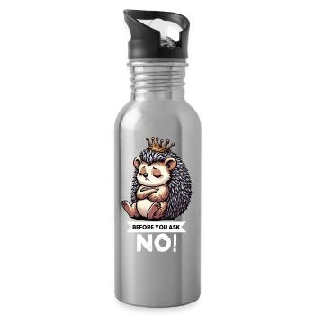 Before You Ask Igel Igelliebhaber Igelfan Stachel - Trinkflasche mit integriertem Trinkhalm - Lightsilver - Rechts