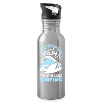 Surfing Surfboarder Bodyboarder - Water bottle with straw - silver - Right