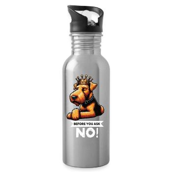 Before You Ask Airedale Terrier Airedales - Water bottle with straw - silver - Right