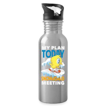 Snowboarden Snowboardtreffen Sessellift - Trinkflasche mit integriertem Trinkhalm - Lightsilver - Rechts