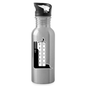Block Snail - Trinkflasche mit integriertem Trinkhalm - Lightsilver - Rechts