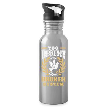 radicalized by fundamental - Water bottle with straw - silver - Right