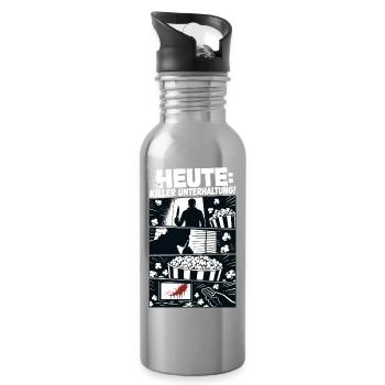 Horror Movie Night Slasher TV - Trinkflasche mit integriertem Trinkhalm - Lightsilver - Rechts