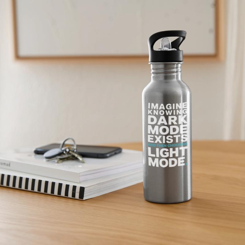Le mode sombre existe Programmeur IT Nerd Coder Office Gourde avec paille intégrée