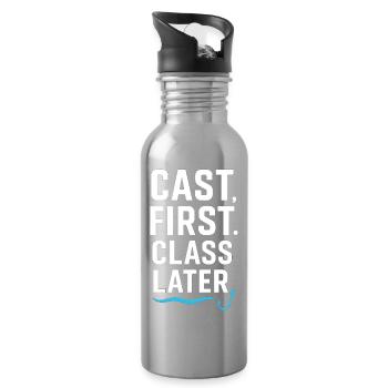 Cast First Class Later - Water bottle with straw - silver - Right