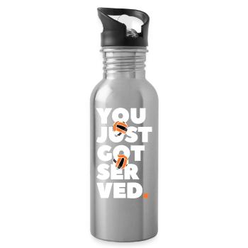You Just Got Served Volleyball Bold - Water bottle with straw - silver - Right