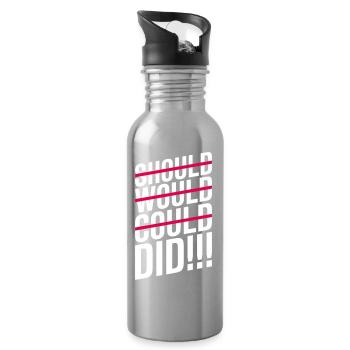 Should Would Could Did Motivation - Trinkflasche mit integriertem Trinkhalm - Lightsilver - Rechts