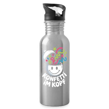 Konfetti Im Kopf Karneval Fasching Alaaf Kostüm - Trinkflasche mit integriertem Trinkhalm - Lightsilver - Rechts