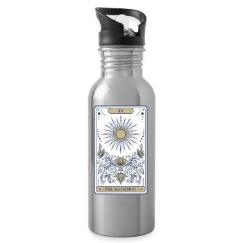 Spirituality XV The Alchemist Sacred Geometry - Water bottle with straw - silver - Right