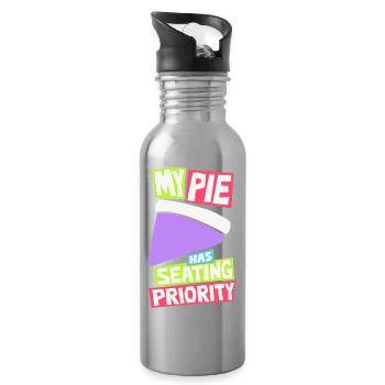 Pie – My Pie Has Seating Priority - Trinkflasche mit integriertem Trinkhalm - Lightsilver - Rechts