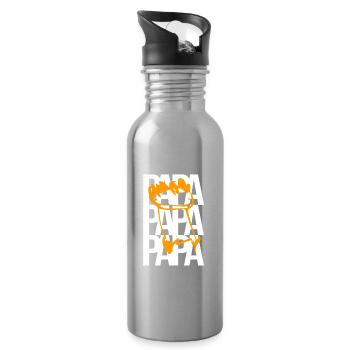 DAD and Child's Drawing - Water bottle with straw - silver - Right