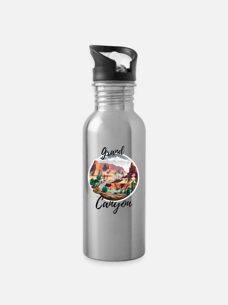Grand Canyon - Trinkflasche mit integriertem Trinkhalm - Lightsilver