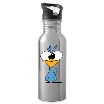 Bird V2 - Water bottle with straw - silver - Right