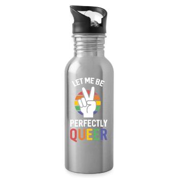 Mois de la fierté - Laisse-moi être parfaitement queer - Gourde avec paille intégrée - argent clair - Droite