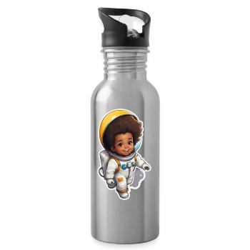 Personnage astronaute mignon pour les enfants - Gourde avec paille intégrée - argent clair - Droite
