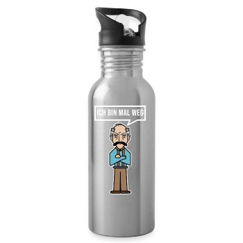 Senior Pensionierung Ruhestand Freiheit Statement - Trinkflasche mit integriertem Trinkhalm - Lightsilver - Rechts