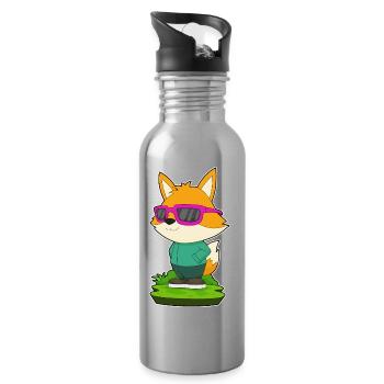 Fuchs Sonnenbrille - Trinkflasche mit integriertem Trinkhalm - Lightsilver - Rechts