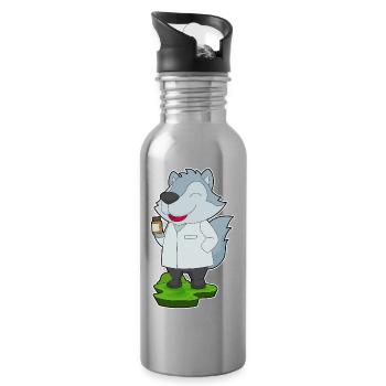Wolf Doctor Medicine - Water bottle with straw - silver - Right
