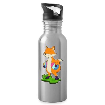 Fox Easter Easter Eggs - Water bottle with straw - silver - Right