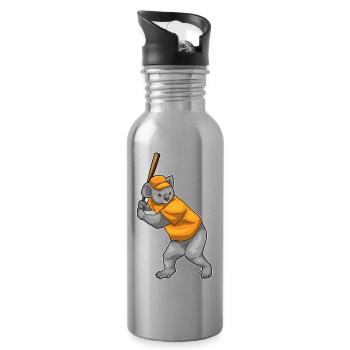 Koala Baseball Baseball Bat - Water bottle with straw - silver - Right