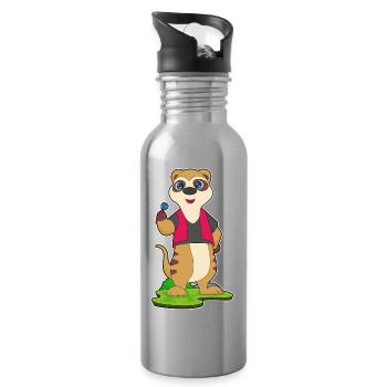 Erdmännchen Dart Dartpfeil - Trinkflasche mit integriertem Trinkhalm - Lightsilver - Rechts