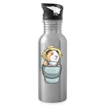 Guinea pig farmer bucket farm - Water bottle with straw - silver - Right