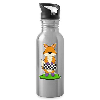 Fox Chess Chess Board Game - Water bottle with straw - silver - Right