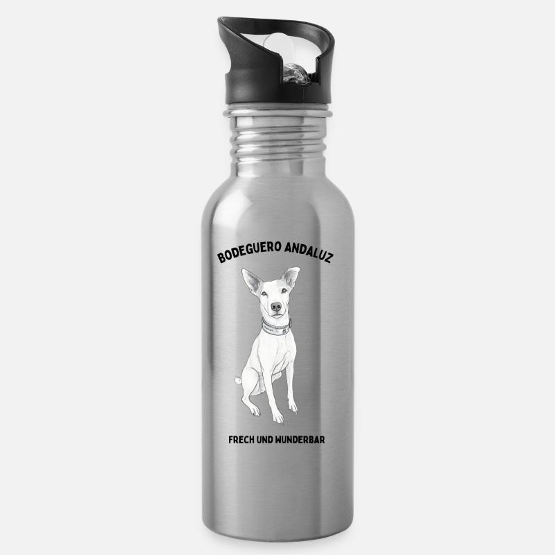 Bodeguero Andaluz im Skizzenstil - Trinkflasche mit integriertem Trinkhalm - Lightsilver