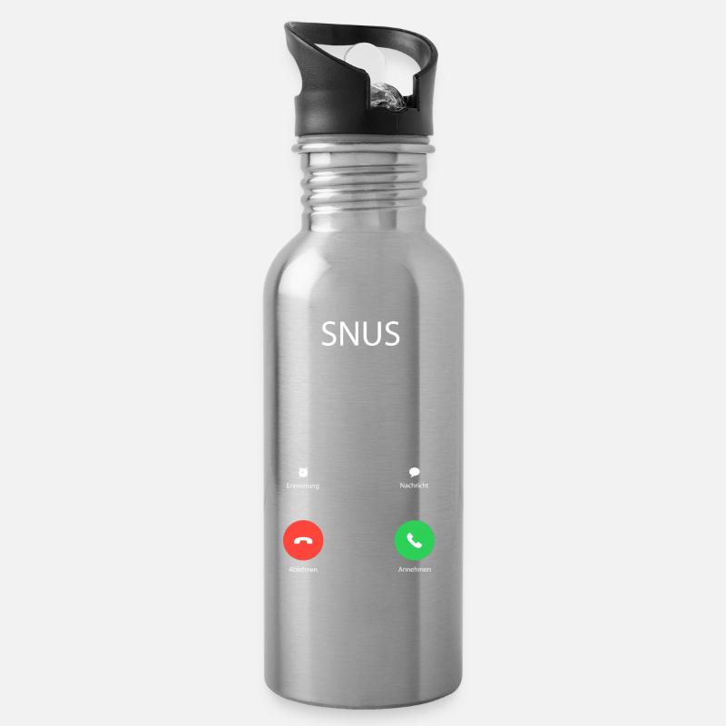 Snus is calling - Snus is calling - Water bottle with straw - silver