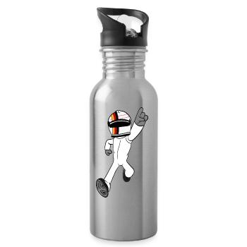 Rennfahrer - Trinkflasche mit integriertem Trinkhalm - Lightsilver - Rechts