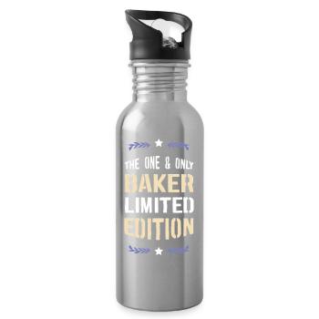 Der Einzige Bäcker Limited Edition - Trinkflasche mit integriertem Trinkhalm - Lightsilver - Rechts